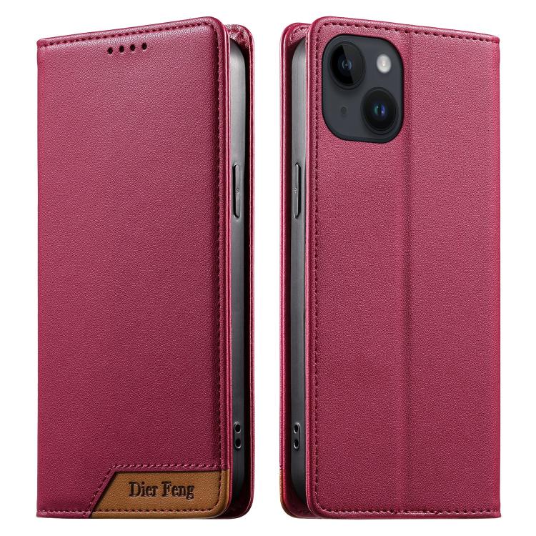 Dierfeng Zusammengesetzte Starke Magnetische RFID Vegane Leder-Handyhülle, Für iPhone 16, Für iPhone 15 Pro Max, Für iPhone 15 Pro, Für iPhone 15 Plus, Für iPhone 15, Für iPhone 14 Plus, Für iPhone 14 / 13, Für iPhone 14 Pro