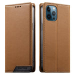 Dierfeng Splicing Strong Magnetic RFID Vegan Leather Phone Case, For iPhone 14 Pro Max, For iPhone SE 2022 / SE 2020 / 8 / 7, For iPhone 13 Pro Max, For iPhone 13 Pro, For iPhone 13 mini, For iPhone 12 / 12 Pro, For iPhone 12 Pro Max, For iPhone 12 mini