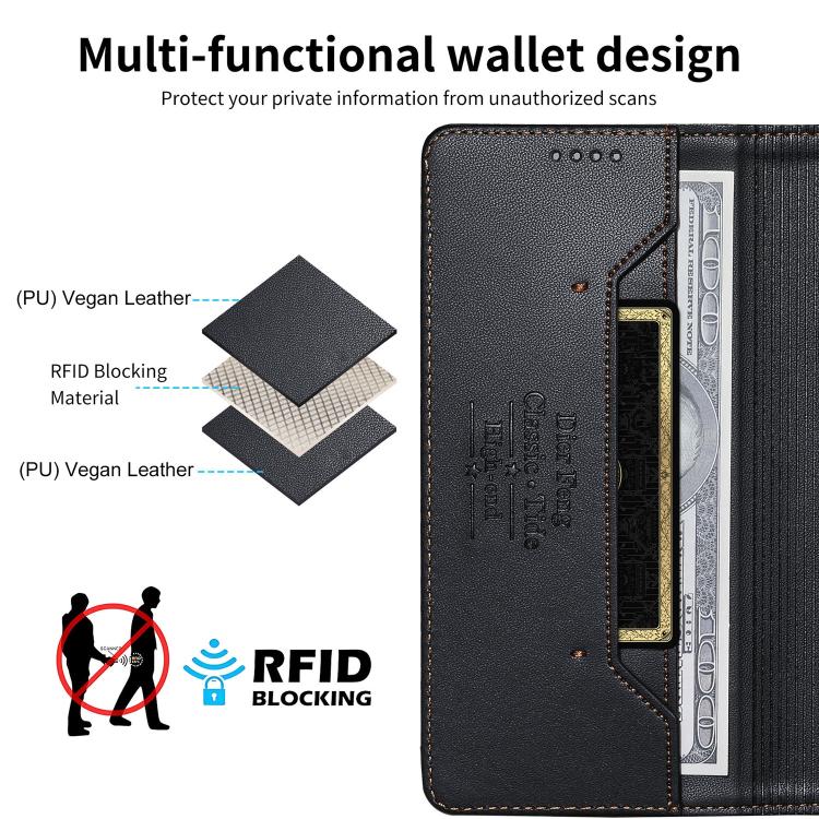 Dierfeng Zusammengesetzte Starke Magnetische RFID Vegane Leder Handyhülle, Für iPhone 11 Pro Max, Für iPhone 11, Für iPhone 11 Pro, Für iPhone X / XS, Für iPhone XR, Für iPhone XS Max, Für iPhone 8 Plus / 7 Plus