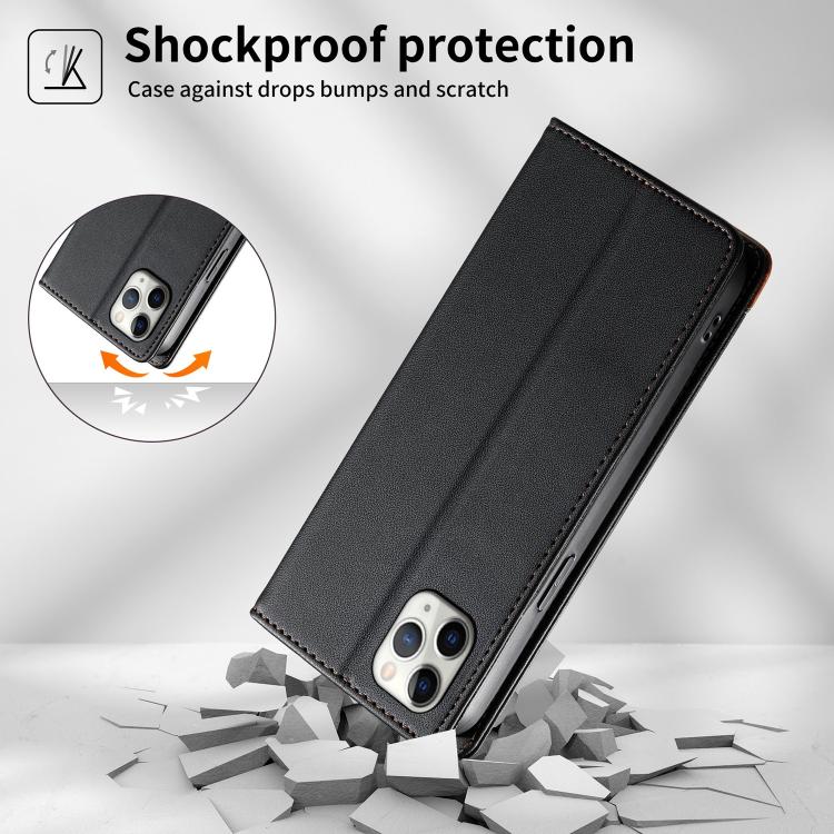 Dierfeng Zusammengesetzte Starke Magnetische RFID Vegane Leder Handyhülle, Für iPhone 11 Pro Max, Für iPhone 11, Für iPhone 11 Pro, Für iPhone X / XS, Für iPhone XR, Für iPhone XS Max, Für iPhone 8 Plus / 7 Plus