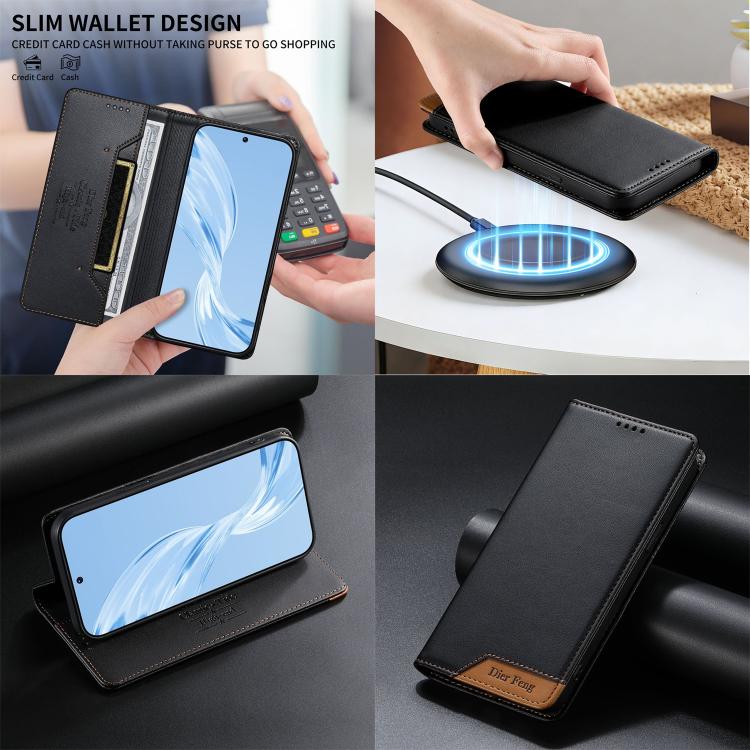 Dierfeng Zusammengesetzte Starke Magnetische RFID Vegane Leder Handyhülle, Für iPhone 11 Pro Max, Für iPhone 11, Für iPhone 11 Pro, Für iPhone X / XS, Für iPhone XR, Für iPhone XS Max, Für iPhone 8 Plus / 7 Plus