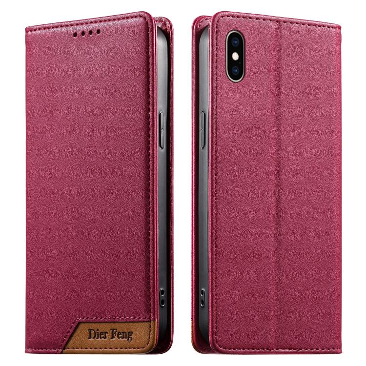 Dierfeng Zusammengesetzte Starke Magnetische RFID Vegane Leder Handyhülle, Für iPhone 11 Pro Max, Für iPhone 11, Für iPhone 11 Pro, Für iPhone X / XS, Für iPhone XR, Für iPhone XS Max, Für iPhone 8 Plus / 7 Plus