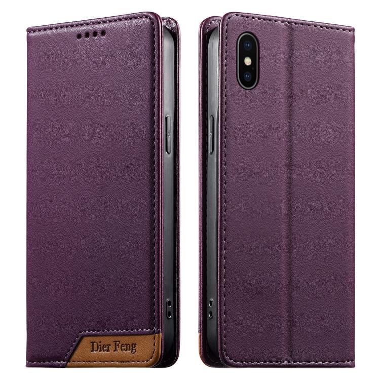 Dierfeng Zusammengesetzte Starke Magnetische RFID Vegane Leder Handyhülle, Für iPhone 11 Pro Max, Für iPhone 11, Für iPhone 11 Pro, Für iPhone X / XS, Für iPhone XR, Für iPhone XS Max, Für iPhone 8 Plus / 7 Plus