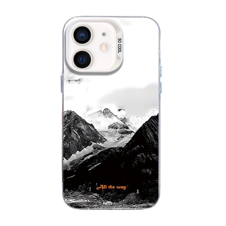 Bergmuster Farbe Silber PC Hybrid TPU Handyhülle, Für iPhone 12 mini, Für iPhone 11 Pro Max, Für iPhone 11, Für iPhone 11 Pro, Für iPhone XS / X, Für iPhone XR, Für iPhone XS Max, Für iPhone 8 Plus / 7 Plus