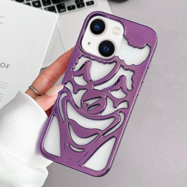Electroplated Hollow Out Clown Heat Dissipation TPU Phone Case, For iPhone 15 Pro Max, For iPhone 15 Pro, For iPhone 15, For iPhone 14, For iPhone 14 Pro, For iPhone 14 Pro Max