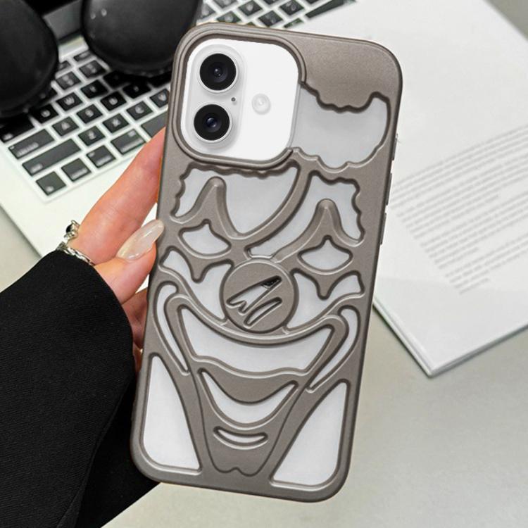 Oil Spraying Hollow Out Clown Heat Dissipation TPU Phone Case, For iPhone 17 Pro Max, For iPhone 17 Pro, For iPhone 17, For iPhone 16 Pro Max, For iPhone 16 Pro, For iPhone 16