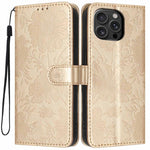 Sonnenblumen-Prägung vegane Leder-Handyhülle mit kleinem schwarzem Seil, Für iPhone 16e / 17e, Für iPhone 17 Pro Max, Für iPhone 17 Pro, Für iPhone 17, Für iPhone Air, Für iPhone 16 Pro Max, Für iPhone 16 Pro, Für iPhone 16 Plus