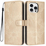 Sonnenblumen-Prägung vegane Leder-Handyhülle mit kleinem schwarzem Seil, Für iPhone 16e / 17e, Für iPhone 17 Pro Max, Für iPhone 17 Pro, Für iPhone 17, Für iPhone Air, Für iPhone 16 Pro Max, Für iPhone 16 Pro, Für iPhone 16 Plus