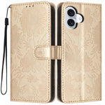 Sonnenblumen-Prägung vegane Leder-Handyhülle mit kleinem schwarzem Seil, Für iPhone 16, Für iPhone 15 Pro Max, Für iPhone 15 Pro, Für iPhone 15 Plus, Für iPhone 15, Für iPhone 14 Plus, Für iPhone 14, Für iPhone 14 Pro