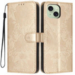 Sonnenblumen-Prägung vegane Leder-Handyhülle mit kleinem schwarzem Seil, Für iPhone 14 Pro Max, Für iPhone 13 Pro Max, Für iPhone 13 Pro, Für iPhone 13, Für iPhone 12 / 12 Pro, Für iPhone 12 Pro Max, Für iPhone 11 Pro Max, Für iPhone 11