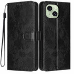 Sonnenblumen-Prägung vegane Leder-Handyhülle mit kleinem schwarzem Seil, Für iPhone 14 Pro Max, Für iPhone 13 Pro Max, Für iPhone 13 Pro, Für iPhone 13, Für iPhone 12 / 12 Pro, Für iPhone 12 Pro Max, Für iPhone 11 Pro Max, Für iPhone 11