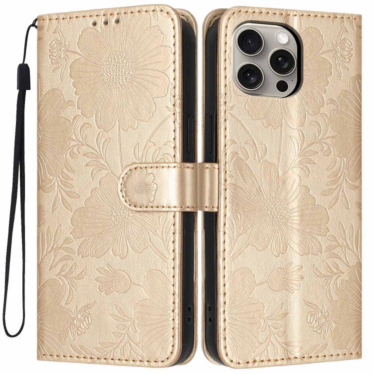Sonnenblumen-Prägung vegane Leder-Handyhülle mit kleinem schwarzem Seil, Für iPhone 14 Pro Max, Für iPhone 13 Pro Max, Für iPhone 13 Pro, Für iPhone 13, Für iPhone 12 / 12 Pro, Für iPhone 12 Pro Max, Für iPhone 11 Pro Max, Für iPhone 11
