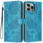 Sonnenblumen-Prägung vegane Leder-Handyhülle mit kleinem schwarzem Seil, Für iPhone 14 Pro Max, Für iPhone 13 Pro Max, Für iPhone 13 Pro, Für iPhone 13, Für iPhone 12 / 12 Pro, Für iPhone 12 Pro Max, Für iPhone 11 Pro Max, Für iPhone 11