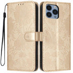 Sonnenblumen-Prägung vegane Leder-Handyhülle mit kleinem schwarzem Seil, Für iPhone 14 Pro Max, Für iPhone 13 Pro Max, Für iPhone 13 Pro, Für iPhone 13, Für iPhone 12 / 12 Pro, Für iPhone 12 Pro Max, Für iPhone 11 Pro Max, Für iPhone 11