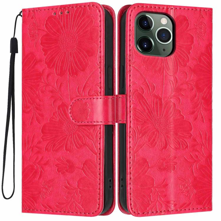 Sonnenblumen-Prägung vegane Leder-Handyhülle mit kleinem schwarzem Seil, Für iPhone 14 Pro Max, Für iPhone 13 Pro Max, Für iPhone 13 Pro, Für iPhone 13, Für iPhone 12 / 12 Pro, Für iPhone 12 Pro Max, Für iPhone 11 Pro Max, Für iPhone 11