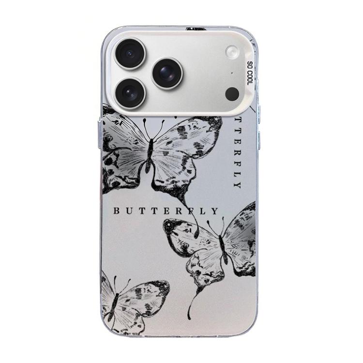 Butterfly Pattern Silver Plating PC Hybrid TPU Phone Case, For iPhone 17e / 16e, For iPhone 17 Pro Max, For iPhone 17 Pro, For iPhone 17, For iPhone Air, For iPhone 16 Pro Max
