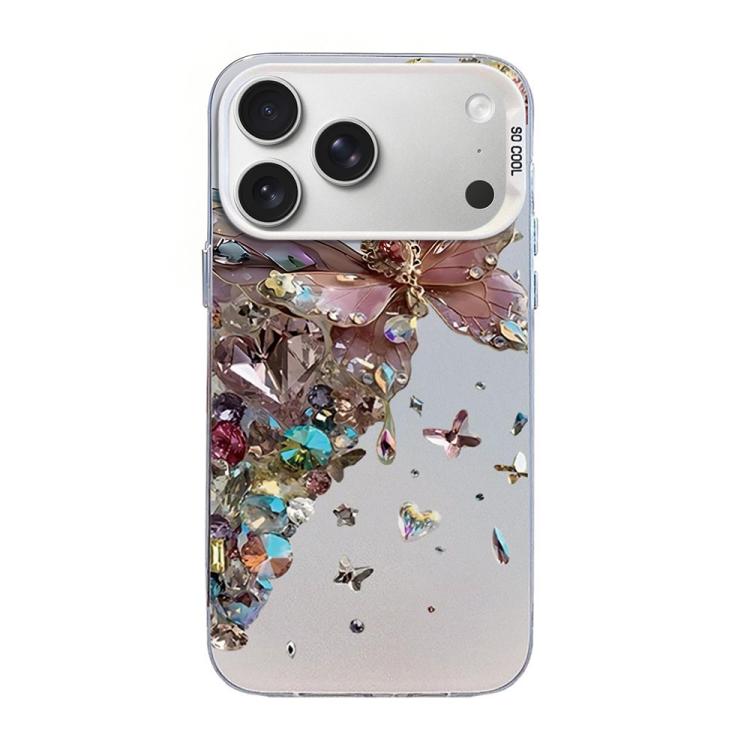 Butterfly Pattern Silver Plating PC Hybrid TPU Phone Case, For iPhone 17e / 16e, For iPhone 17 Pro Max, For iPhone 17 Pro, For iPhone 17, For iPhone Air, For iPhone 16 Pro Max