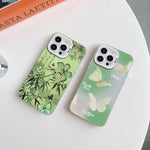 Schmetterlingsmuster silberbeschichtete PC-Hybrid TPU-Handyhülle, Für iPhone 16 Pro, Für iPhone 16 Plus, Für iPhone 16, Für iPhone 15 Pro Max, Für iPhone 15 Pro, Für iPhone 15 Plus