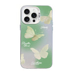 Schmetterlingsmuster silberbeschichtete PC-Hybrid TPU-Handyhülle, Für iPhone 16 Pro, Für iPhone 16 Plus, Für iPhone 16, Für iPhone 15 Pro Max, Für iPhone 15 Pro, Für iPhone 15 Plus