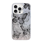 Schmetterlingsmuster silberbeschichtete PC-Hybrid TPU-Handyhülle, Für iPhone 16 Pro, Für iPhone 16 Plus, Für iPhone 16, Für iPhone 15 Pro Max, Für iPhone 15 Pro, Für iPhone 15 Plus