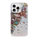 Schmetterlingsmuster silberbeschichtete PC-Hybrid TPU-Handyhülle, Für iPhone 16 Pro, Für iPhone 16 Plus, Für iPhone 16, Für iPhone 15 Pro Max, Für iPhone 15 Pro, Für iPhone 15 Plus