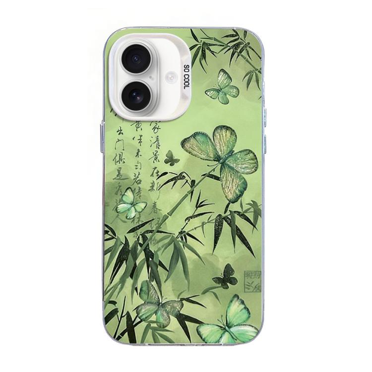 Schmetterlingsmuster silberbeschichtete PC-Hybrid TPU-Handyhülle, Für iPhone 16 Pro, Für iPhone 16 Plus, Für iPhone 16, Für iPhone 15 Pro Max, Für iPhone 15 Pro, Für iPhone 15 Plus