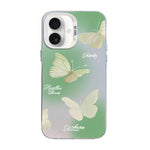 Schmetterlingsmuster silberbeschichtete PC-Hybrid TPU-Handyhülle, Für iPhone 16 Pro, Für iPhone 16 Plus, Für iPhone 16, Für iPhone 15 Pro Max, Für iPhone 15 Pro, Für iPhone 15 Plus
