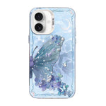 Schmetterlingsmuster silberbeschichtete PC-Hybrid TPU-Handyhülle, Für iPhone 16 Pro, Für iPhone 16 Plus, Für iPhone 16, Für iPhone 15 Pro Max, Für iPhone 15 Pro, Für iPhone 15 Plus