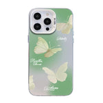 Schmetterlingsmuster silberbeschichtete PC-Hybrid TPU-Handyhülle, Für iPhone 16 Pro, Für iPhone 16 Plus, Für iPhone 16, Für iPhone 15 Pro Max, Für iPhone 15 Pro, Für iPhone 15 Plus