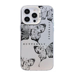 Schmetterlingsmuster silberbeschichtete PC-Hybrid TPU-Handyhülle, Für iPhone 16 Pro, Für iPhone 16 Plus, Für iPhone 16, Für iPhone 15 Pro Max, Für iPhone 15 Pro, Für iPhone 15 Plus
