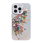 Schmetterlingsmuster silberbeschichtete PC-Hybrid TPU-Handyhülle, Für iPhone 16 Pro, Für iPhone 16 Plus, Für iPhone 16, Für iPhone 15 Pro Max, Für iPhone 15 Pro, Für iPhone 15 Plus