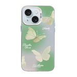 Schmetterlingsmuster silberbeschichtete PC-Hybrid TPU-Handyhülle, Für iPhone 16 Pro, Für iPhone 16 Plus, Für iPhone 16, Für iPhone 15 Pro Max, Für iPhone 15 Pro, Für iPhone 15 Plus