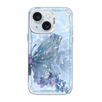 Schmetterlingsmuster silberbeschichtete PC-Hybrid TPU-Handyhülle, Für iPhone 16 Pro, Für iPhone 16 Plus, Für iPhone 16, Für iPhone 15 Pro Max, Für iPhone 15 Pro, Für iPhone 15 Plus