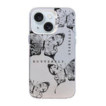 Schmetterlingsmuster silberbeschichtete PC-Hybrid TPU-Handyhülle, Für iPhone 16 Pro, Für iPhone 16 Plus, Für iPhone 16, Für iPhone 15 Pro Max, Für iPhone 15 Pro, Für iPhone 15 Plus