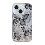 Schmetterlingsmuster silberbeschichtete PC-Hybrid TPU-Handyhülle, Für iPhone 16 Pro, Für iPhone 16 Plus, Für iPhone 16, Für iPhone 15 Pro Max, Für iPhone 15 Pro, Für iPhone 15 Plus