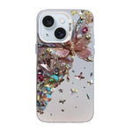 Schmetterlingsmuster silberbeschichtete PC-Hybrid TPU-Handyhülle, Für iPhone 16 Pro, Für iPhone 16 Plus, Für iPhone 16, Für iPhone 15 Pro Max, Für iPhone 15 Pro, Für iPhone 15 Plus