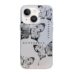 Schmetterlingsmuster Silberbeschichtete PC-Hybrid TPU-Handyhülle, Für iPhone 15, Für iPhone 14 Plus, Für iPhone 14, Für iPhone 14 Pro, Für iPhone 14 Pro Max, Für iPhone SE 2022 / SE 2020