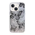 Schmetterlingsmuster Silberbeschichtete PC-Hybrid TPU-Handyhülle, Für iPhone 15, Für iPhone 14 Plus, Für iPhone 14, Für iPhone 14 Pro, Für iPhone 14 Pro Max, Für iPhone SE 2022 / SE 2020