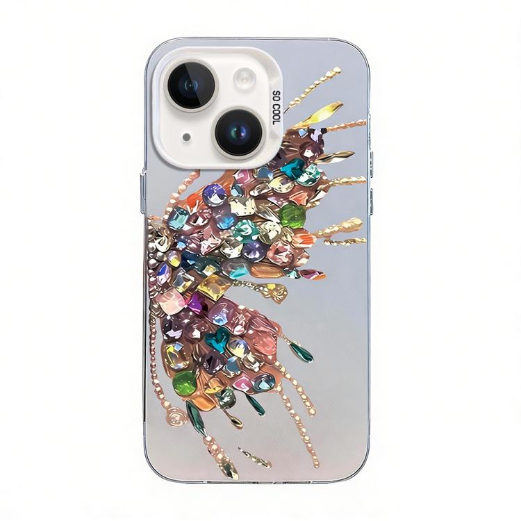Schmetterlingsmuster Silberbeschichtete PC-Hybrid TPU-Handyhülle, Für iPhone 15, Für iPhone 14 Plus, Für iPhone 14, Für iPhone 14 Pro, Für iPhone 14 Pro Max, Für iPhone SE 2022 / SE 2020
