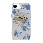 Schmetterlingsmuster Silberbeschichtete PC-Hybrid TPU-Handyhülle, Für iPhone 15, Für iPhone 14 Plus, Für iPhone 14, Für iPhone 14 Pro, Für iPhone 14 Pro Max, Für iPhone SE 2022 / SE 2020