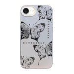 Schmetterlingsmuster Silberbeschichtete PC-Hybrid TPU-Handyhülle, Für iPhone 15, Für iPhone 14 Plus, Für iPhone 14, Für iPhone 14 Pro, Für iPhone 14 Pro Max, Für iPhone SE 2022 / SE 2020