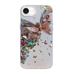 Schmetterlingsmuster Silberbeschichtete PC-Hybrid TPU-Handyhülle, Für iPhone 15, Für iPhone 14 Plus, Für iPhone 14, Für iPhone 14 Pro, Für iPhone 14 Pro Max, Für iPhone SE 2022 / SE 2020
