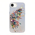 Schmetterlingsmuster Silberbeschichtete PC-Hybrid TPU-Handyhülle, Für iPhone 15, Für iPhone 14 Plus, Für iPhone 14, Für iPhone 14 Pro, Für iPhone 14 Pro Max, Für iPhone SE 2022 / SE 2020