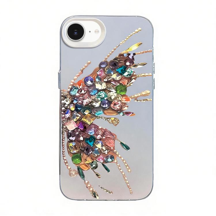 Schmetterlingsmuster Silberbeschichtete PC-Hybrid TPU-Handyhülle, Für iPhone 15, Für iPhone 14 Plus, Für iPhone 14, Für iPhone 14 Pro, Für iPhone 14 Pro Max, Für iPhone SE 2022 / SE 2020