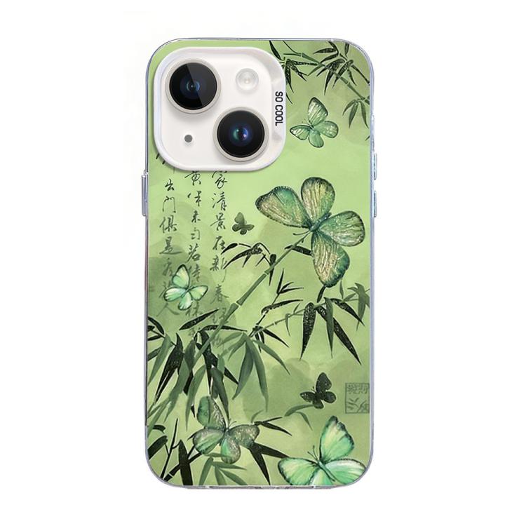 Schmetterlingsmuster Silberbeschichtete PC-Hybrid TPU-Handyhülle, Für iPhone 13 Pro Max, Für iPhone 13 Pro, Für iPhone 13, Für iPhone 13 mini, Für iPhone 12 Pro Max, Für iPhone 12 Pro
