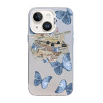 Schmetterlingsmuster Silberbeschichtete PC-Hybrid TPU-Handyhülle, Für iPhone 13 Pro Max, Für iPhone 13 Pro, Für iPhone 13, Für iPhone 13 mini, Für iPhone 12 Pro Max, Für iPhone 12 Pro