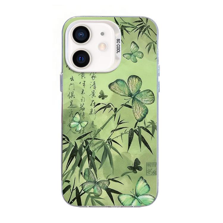 Schmetterlingsmuster Silberbeschichtete PC-Hybrid TPU Handyhülle, Für iPhone 12 mini, Für iPhone 11 Pro Max, Für iPhone 11, Für iPhone 11 Pro, Für iPhone XS / X, Für iPhone XR