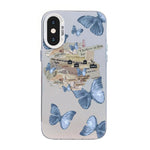 Butterfly Pattern Silver Plating PC Hybrid TPU Phone Case, For iPhone 12 mini, For iPhone 11 Pro Max, For iPhone 11, For iPhone 11 Pro, For iPhone XS / X, For iPhone XR