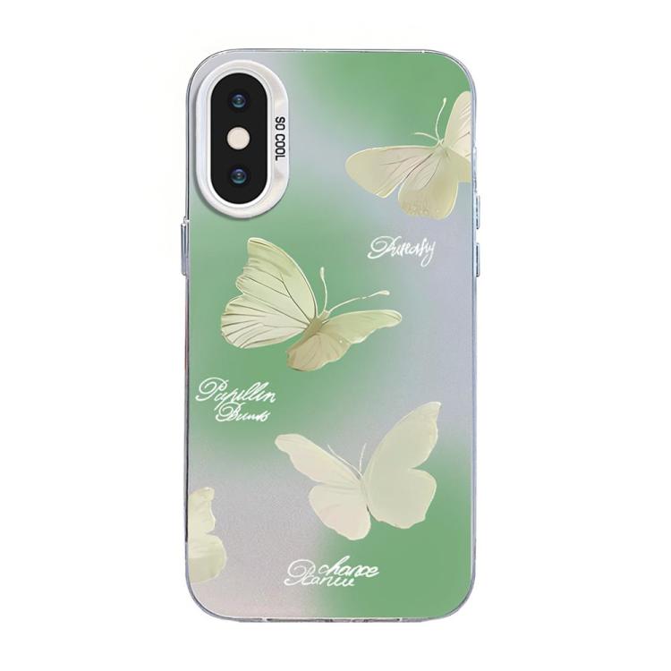Schmetterlingsmuster Silberbeschichtete PC-Hybrid TPU-Handyhülle, Für iPhone XS Max, Für iPhone 8 Plus / 7 Plus