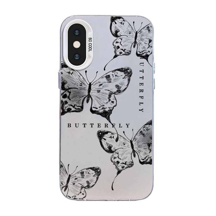 Schmetterlingsmuster Silberbeschichtete PC-Hybrid TPU-Handyhülle, Für iPhone XS Max, Für iPhone 8 Plus / 7 Plus